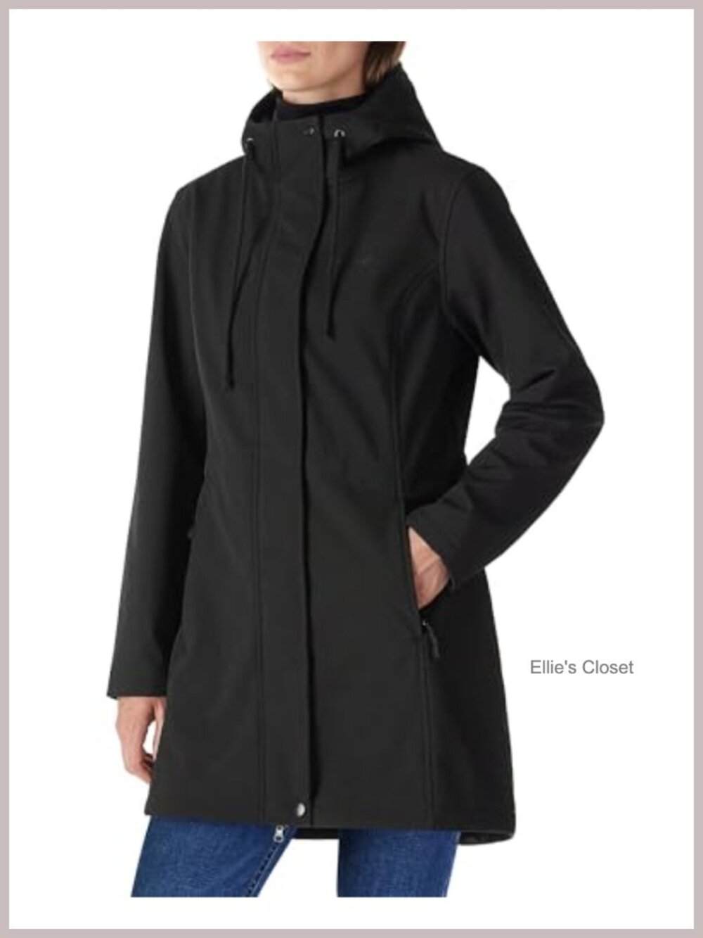 Women's Waterproof Fleece Lined Hooded Softshell Rain Coat